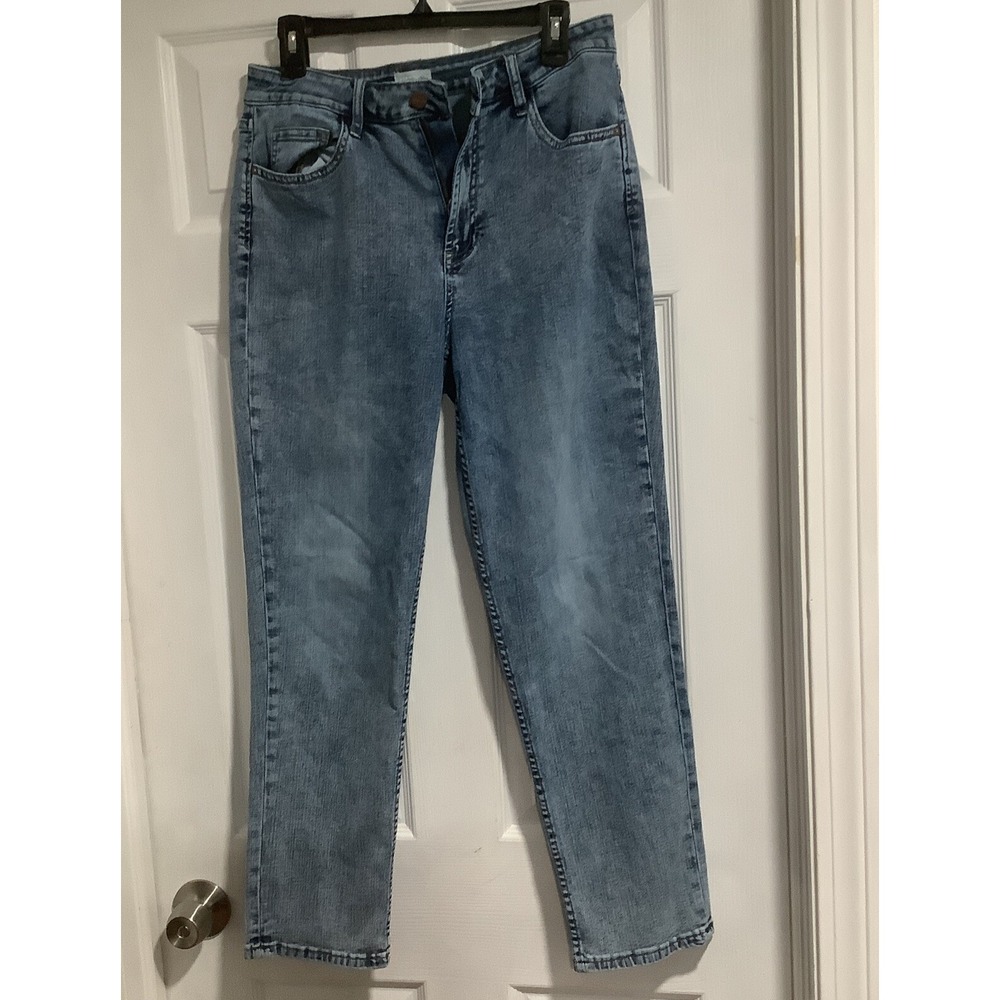 Hint Of Blu Womens Size 30 Distressed Straight  Denim Blue Jeans
